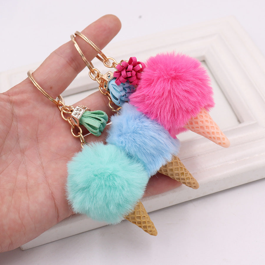 Wholesale Cartoon Plush Ice Cream Keychain